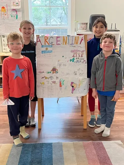 Students presenting a geography project